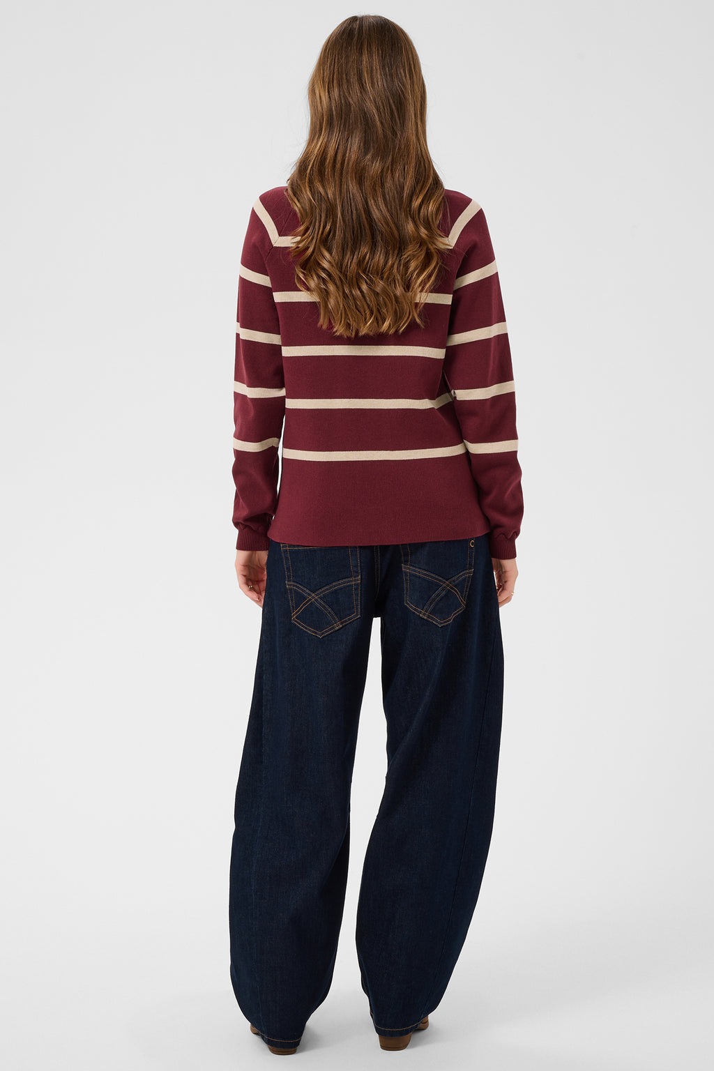 Cream CRDela cabernet and oatmeal button jumper at OSO Boutique