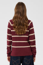 Cream CRDela cabernet and oatmeal button jumper at OSO Boutique