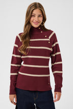 Cream CRDela cabernet and oatmeal button jumper at OSO Boutique