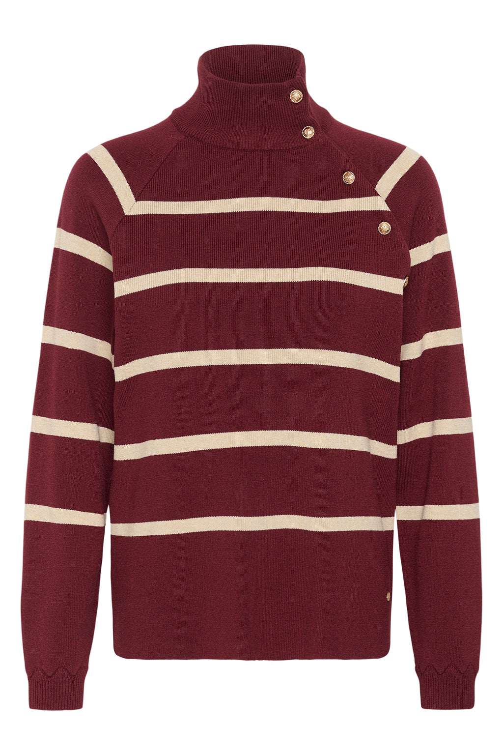 Cream CRDela cabernet and oatmeal button jumper at OSO Boutique