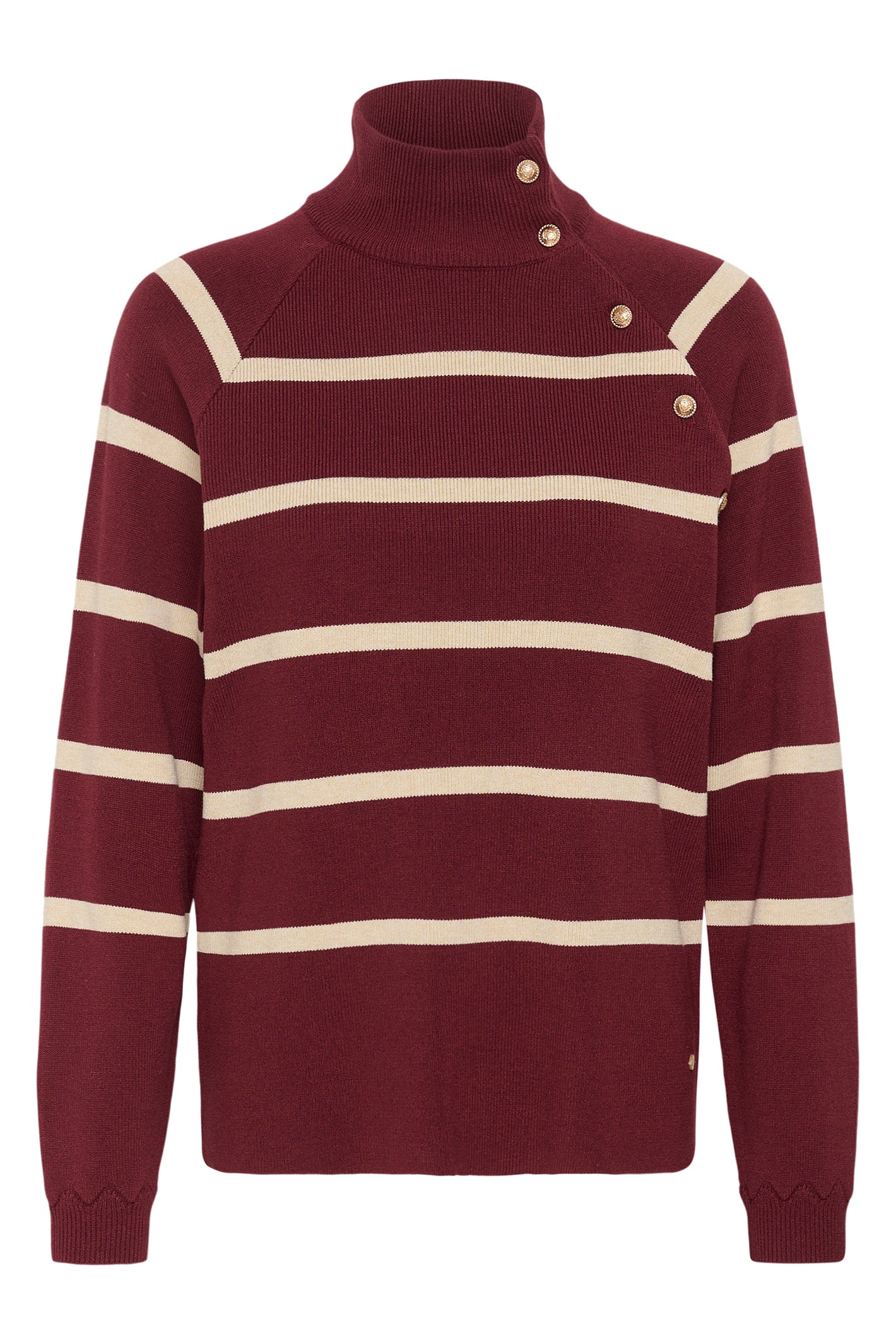 Cream CRDela cabernet and oatmeal button jumper at OSO Boutique