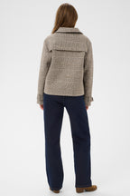 Cream CRGeorg grey check short coat at OSO Boutique