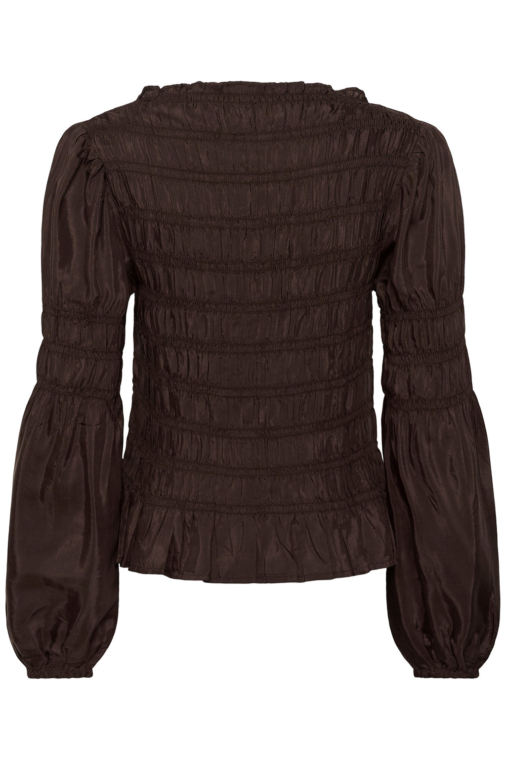 Cream CRHenva java brown gathered blouse at OSO Boutique