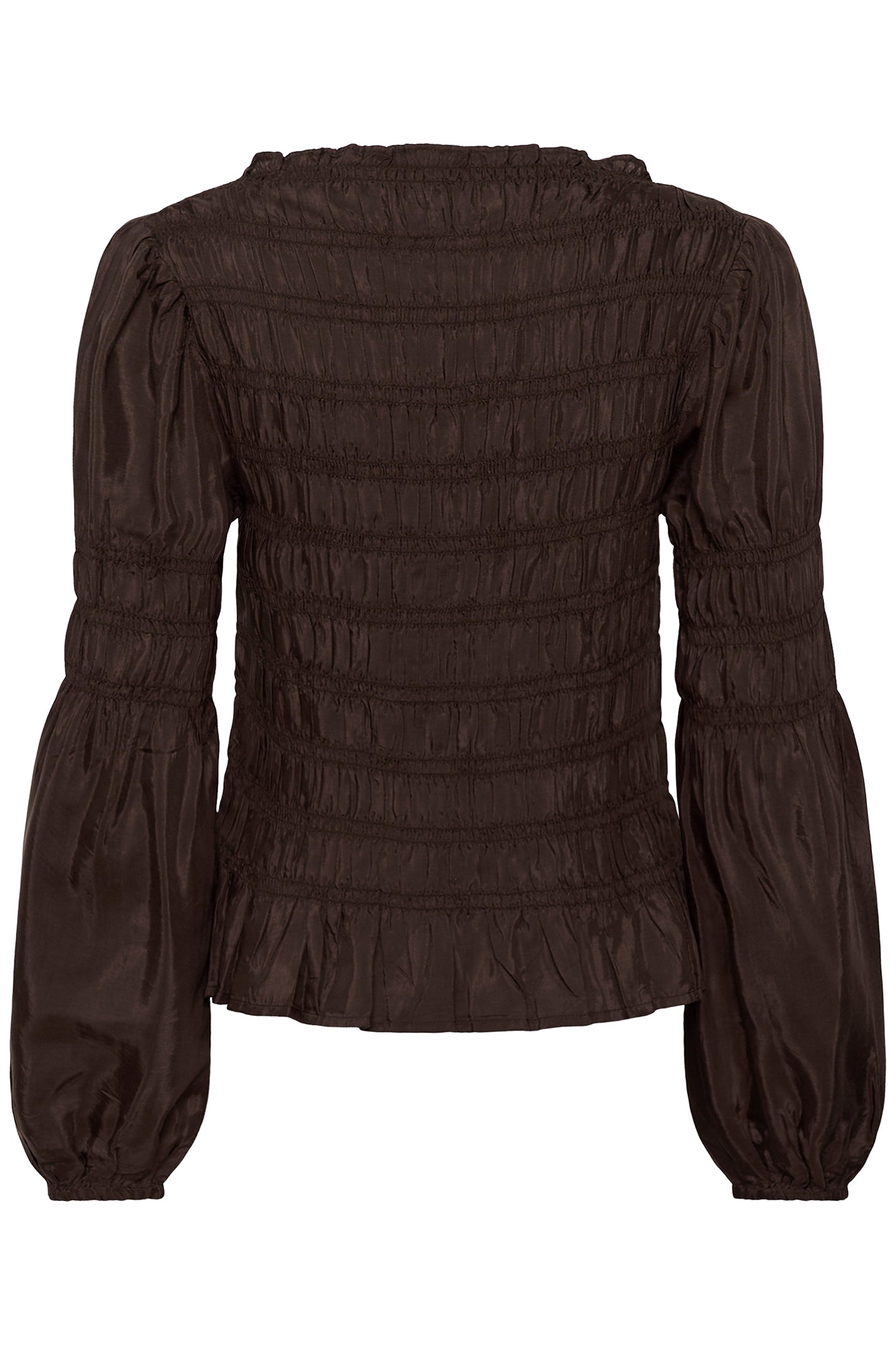 Cream CRHenva java brown gathered blouse at OSO Boutique