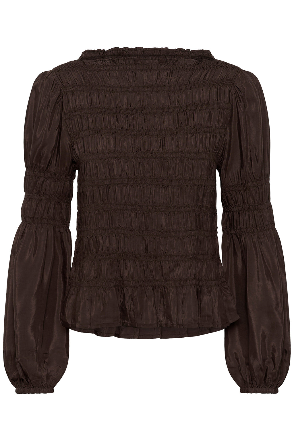 Cream CRHenva java brown gathered blouse at OSO Boutique