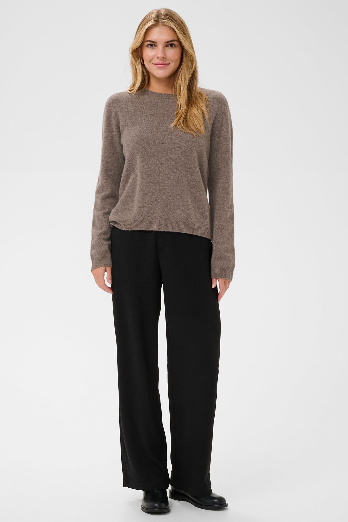 Cream CRMela java brown melange jumper at OSO Boutique