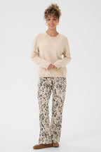 Cream CRMela oat cream melange jumper at OSO Boutique