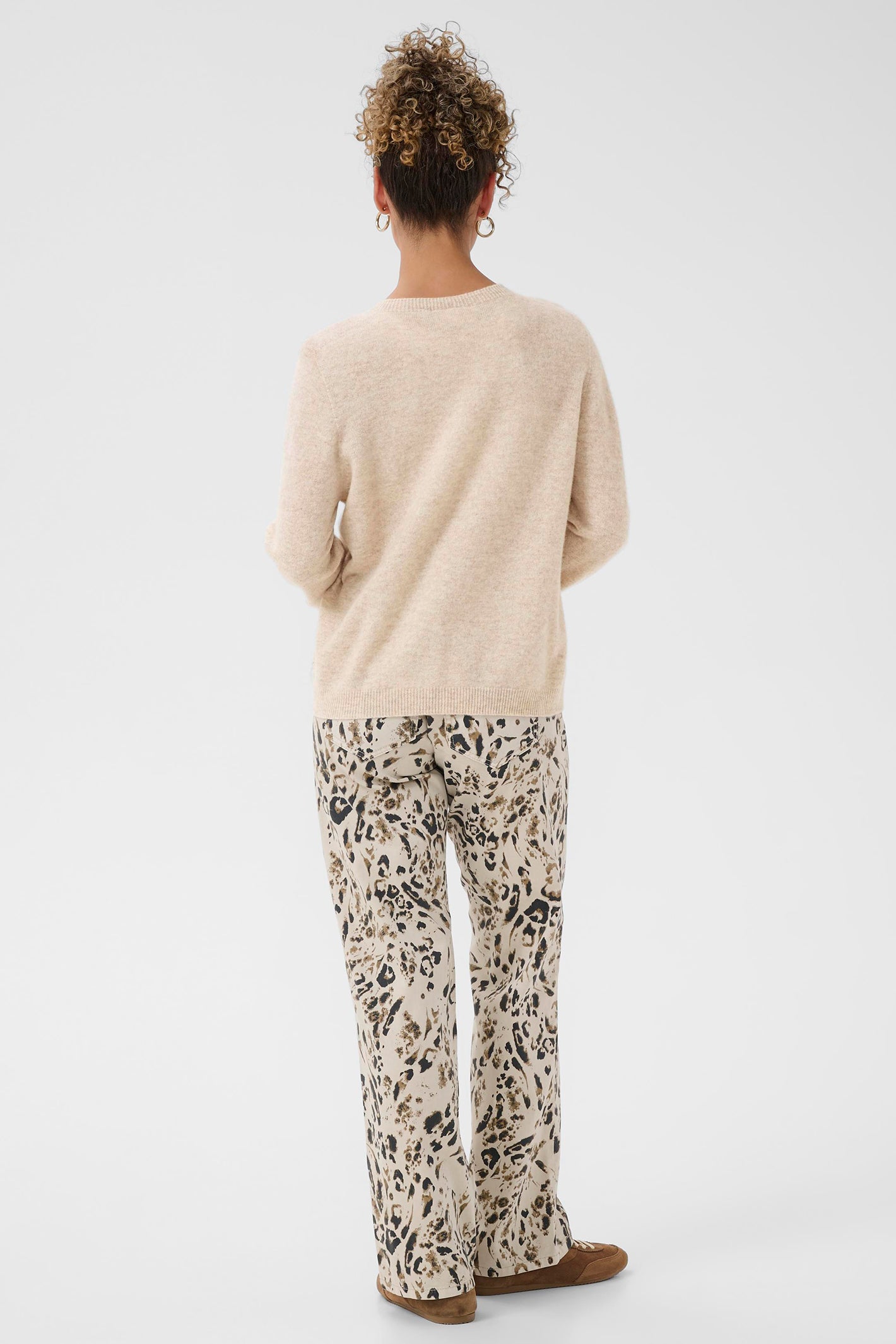 Cream CRMela oat cream melange jumper at OSO Boutique