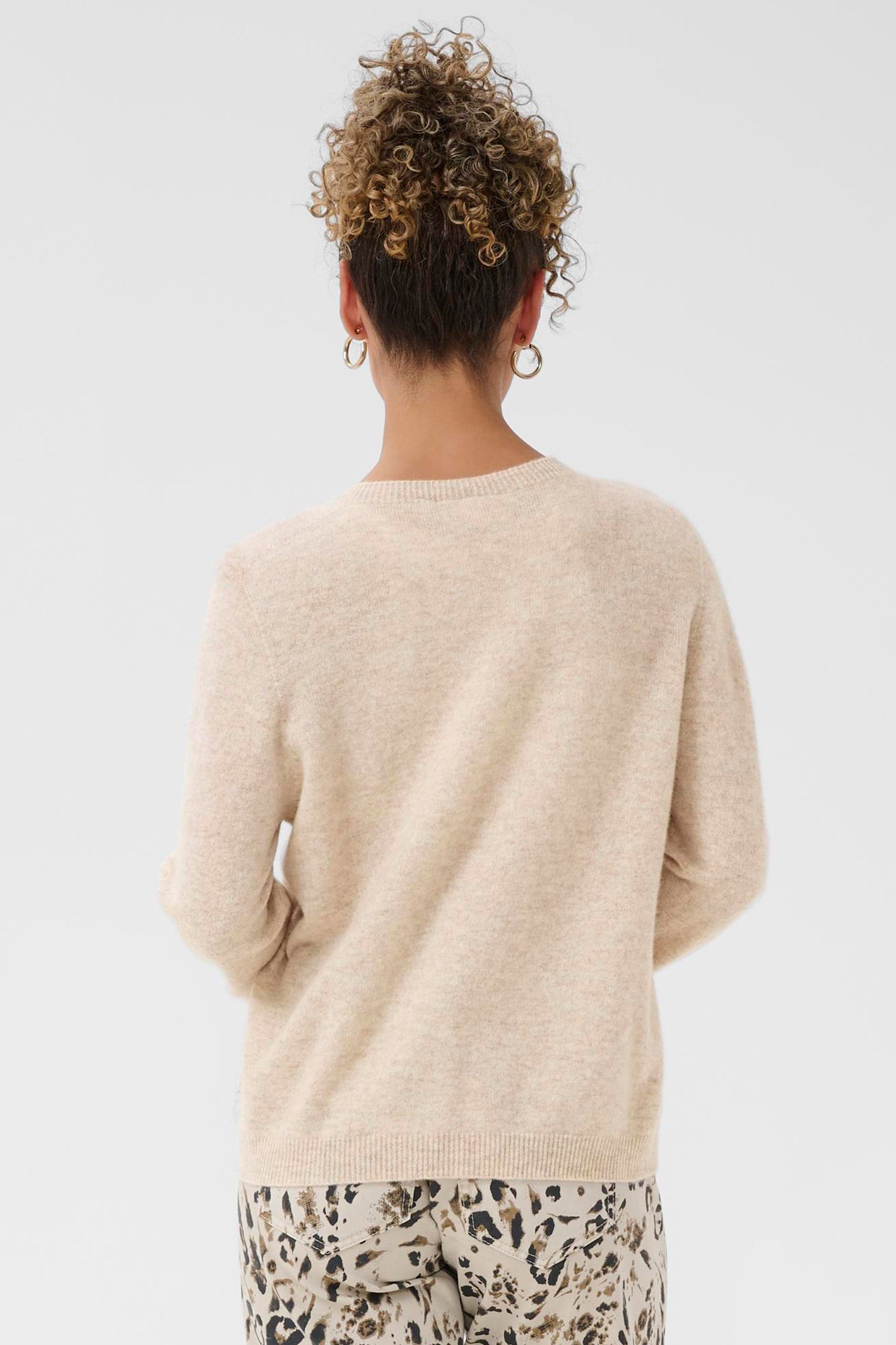 Cream CRMela oat cream melange jumper at OSO Boutique