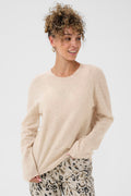 Cream CRMela oat cream melange jumper at OSO Boutique