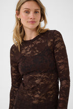 Cream CRPitia java brown lace blouse at OSO Boutique