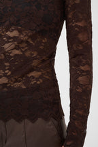 Cream CRPitia java brown lace blouse at OSO Boutique