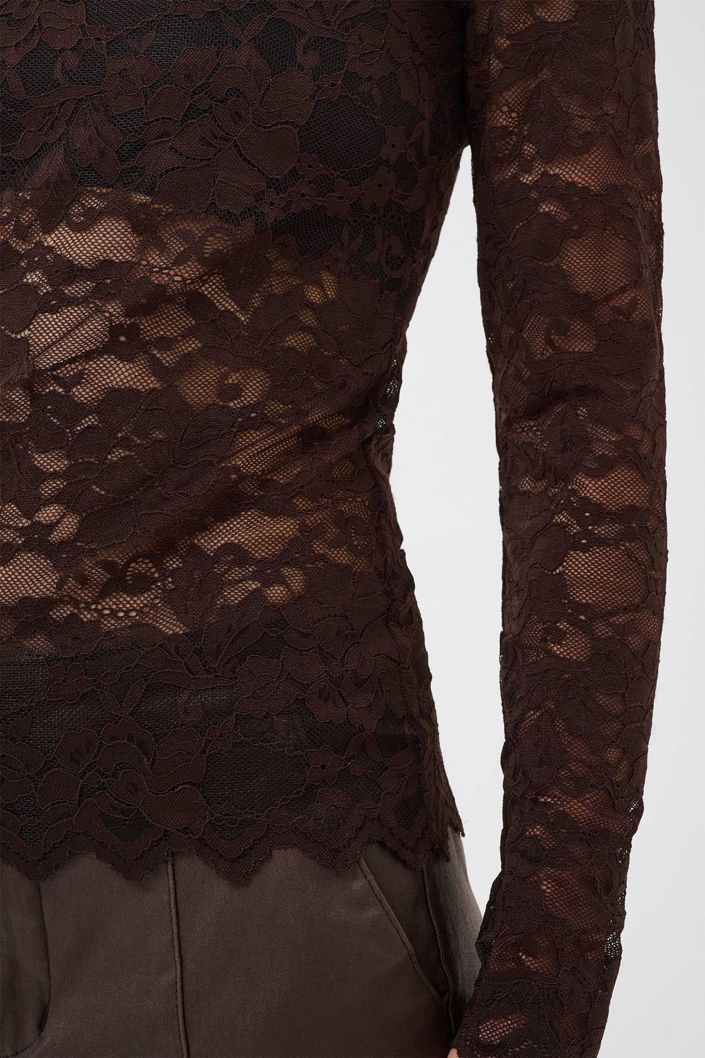 Cream CRPitia java brown lace blouse at OSO Boutique