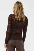 Cream CRPitia java brown lace blouse at OSO Boutique