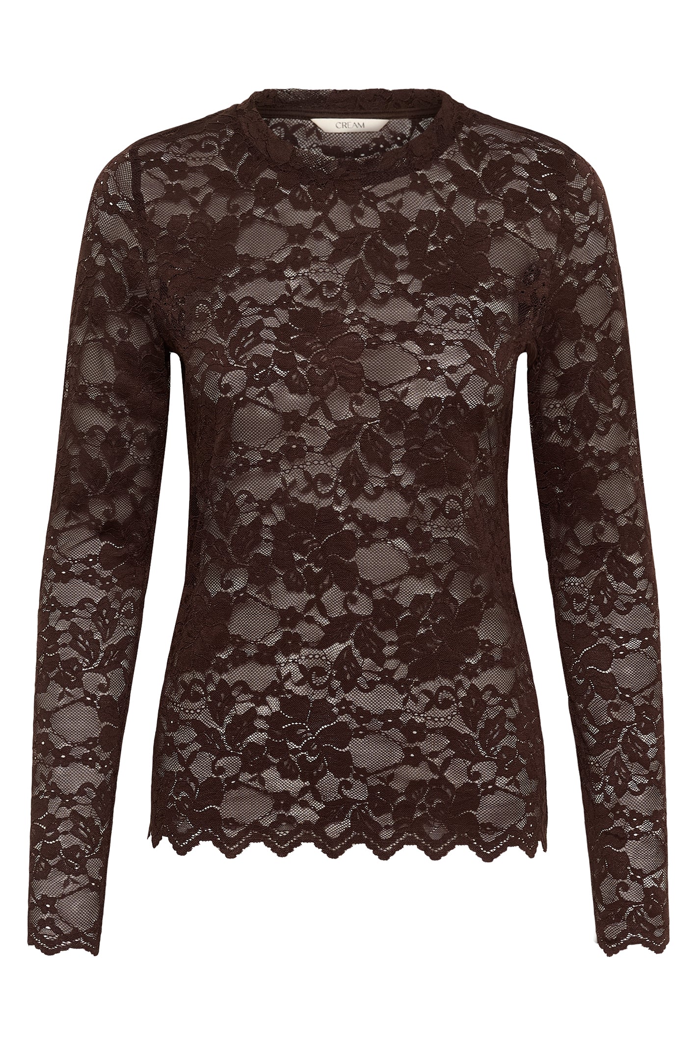 Cream CRPitia java brown lace blouse at OSO Boutique