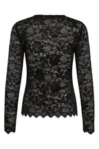 Cream CRPitia pitch black lace blouse at OSO Boutique