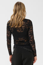 Cream CRPitia pitch black lace blouse at OSO Boutique