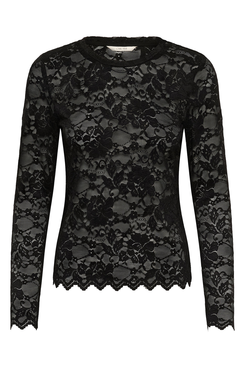 Cream CRPitia pitch black lace blouse at OSO Boutique