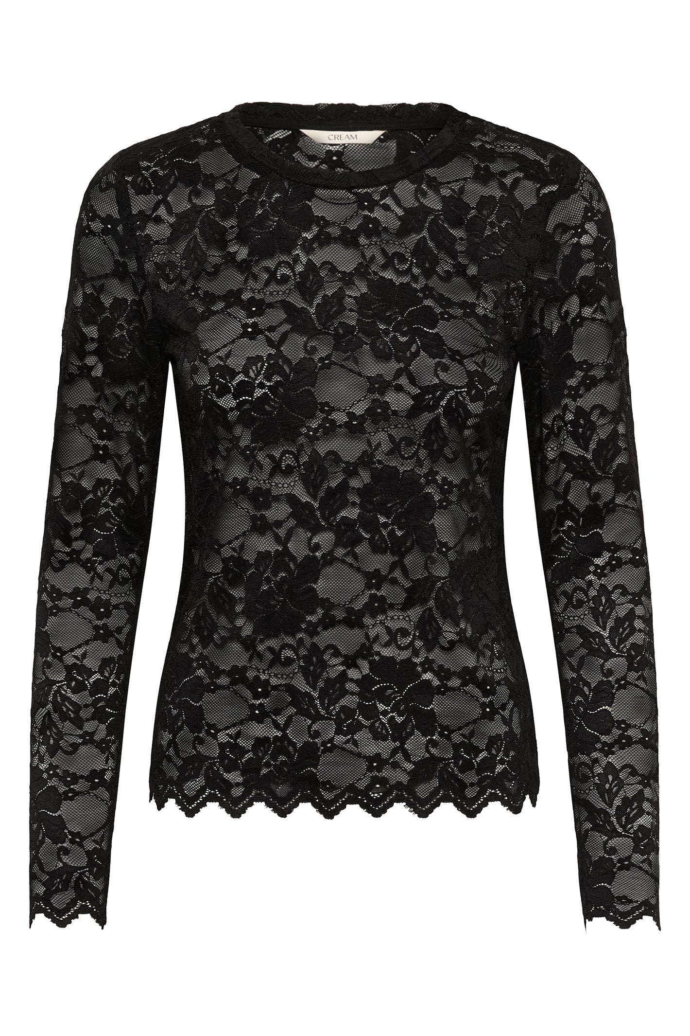 Cream CRPitia pitch black lace blouse at OSO Boutique