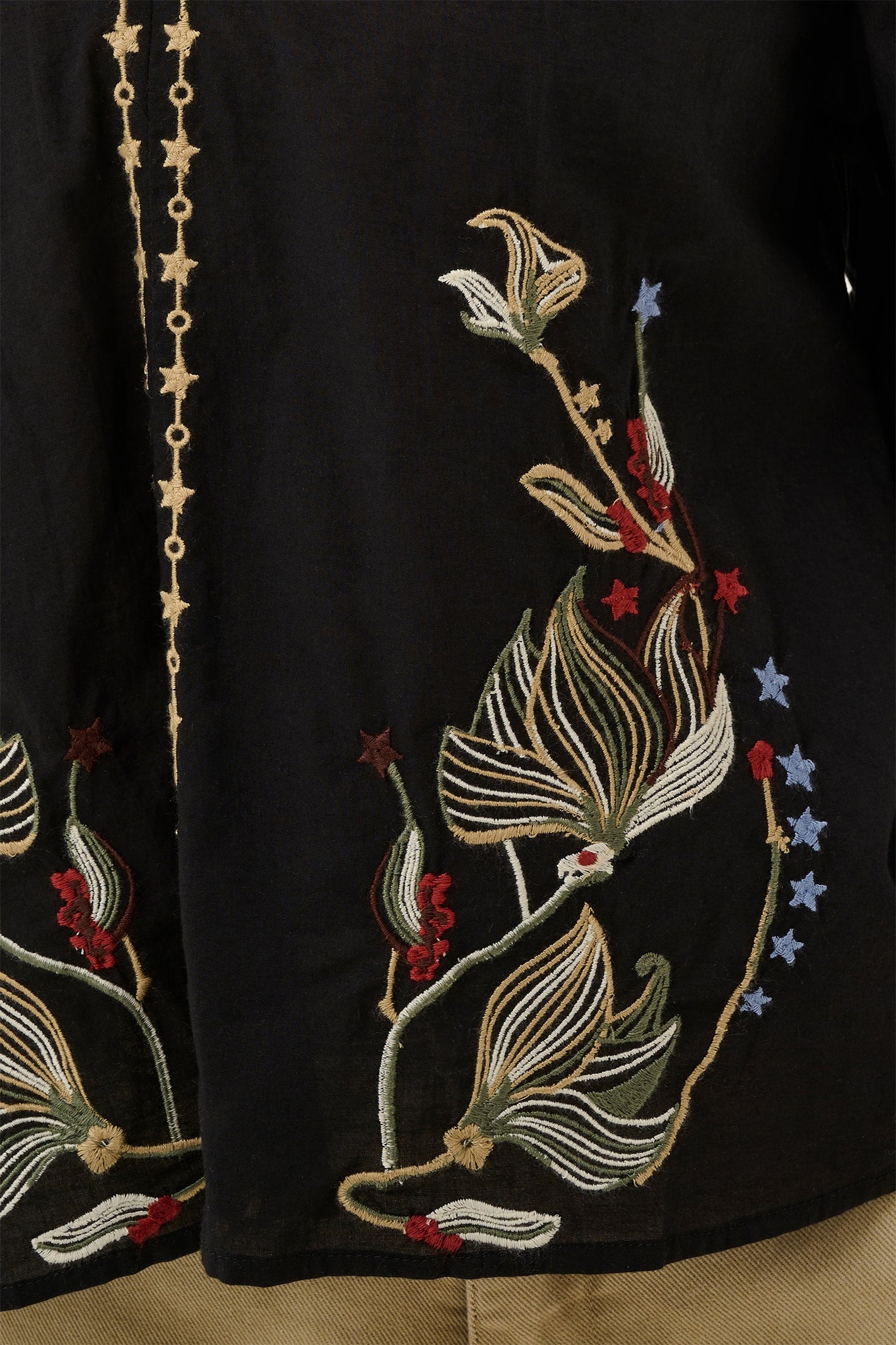 Cream CRReno pitch black embroidered blouse at OSO Boutique