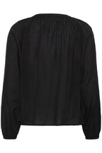 Cream CRReno pitch black embroidered blouse at OSO Boutique