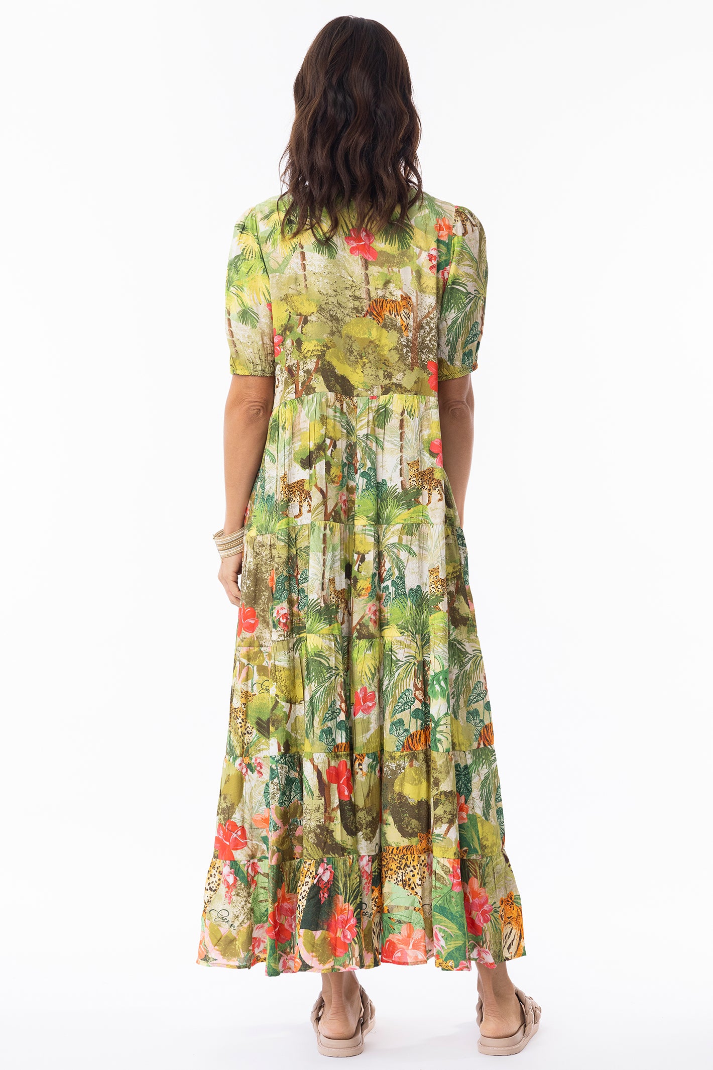 Escape 10049 Cecilia Print Layers Maxi Dress
