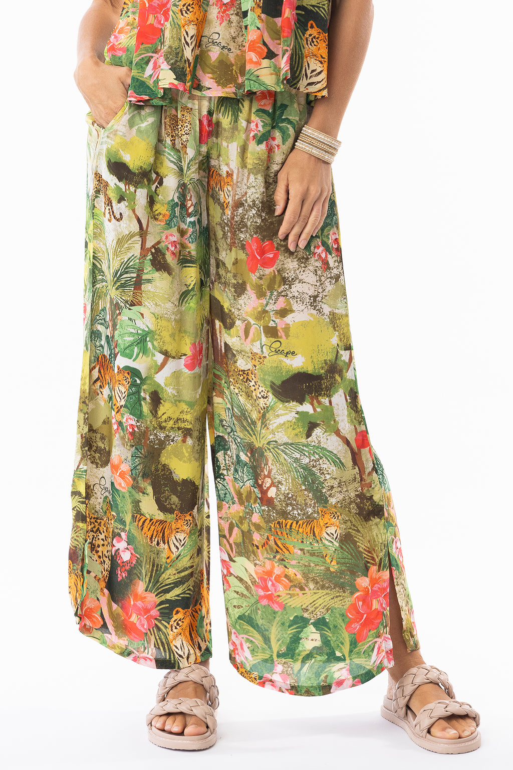 Escape 16003 Cecilia Print Wide Leg Trousers