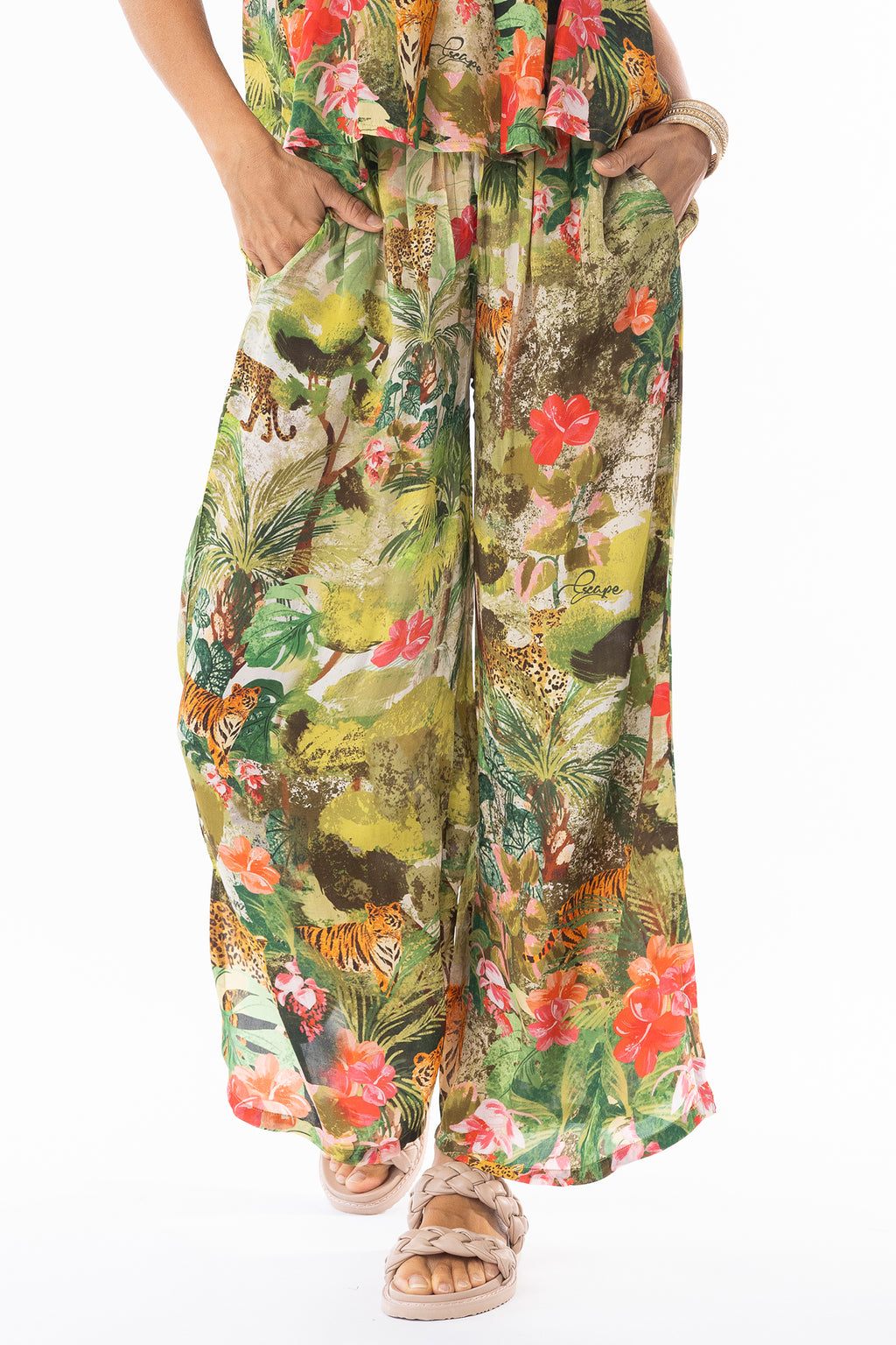 Escape 16003 Cecilia Print Wide Leg Trousers