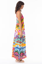 Escape 30127 Briana Strappy Tropical Print Dress
