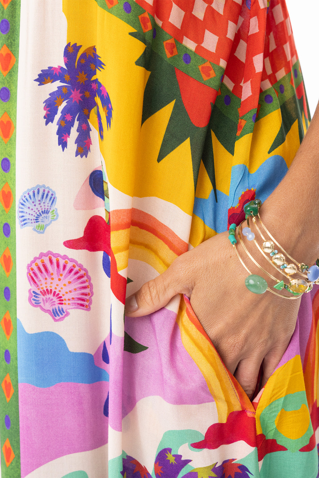 Escape 30127 Briana Strappy Tropical Print Dress