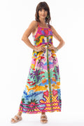 Escape 30127 Briana Strappy Tropical Print Dress
