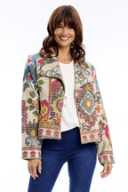 Escape Chateau Eza Multicolour Print Jacket 32502, front view