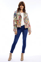 Escape Chateau Eza Multicolour Print Jacket 32502, front full length