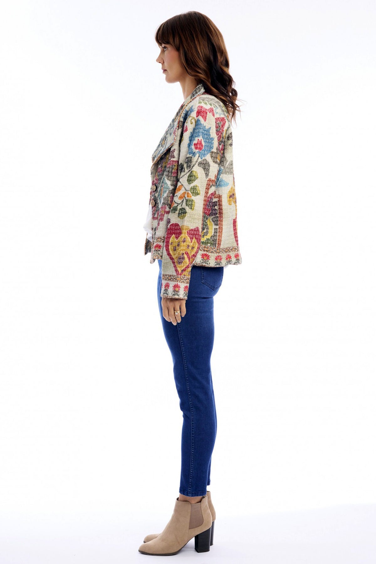 Escape Chateau Eza Multicolour Print Jacket 32502, side view