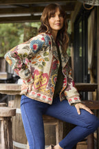Escape Chateau Eza Multicolour Print Jacket 32502, styled lifestyle