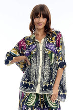 Escape Tenerife Multicolour Print Oversized Shirt 42213, front view