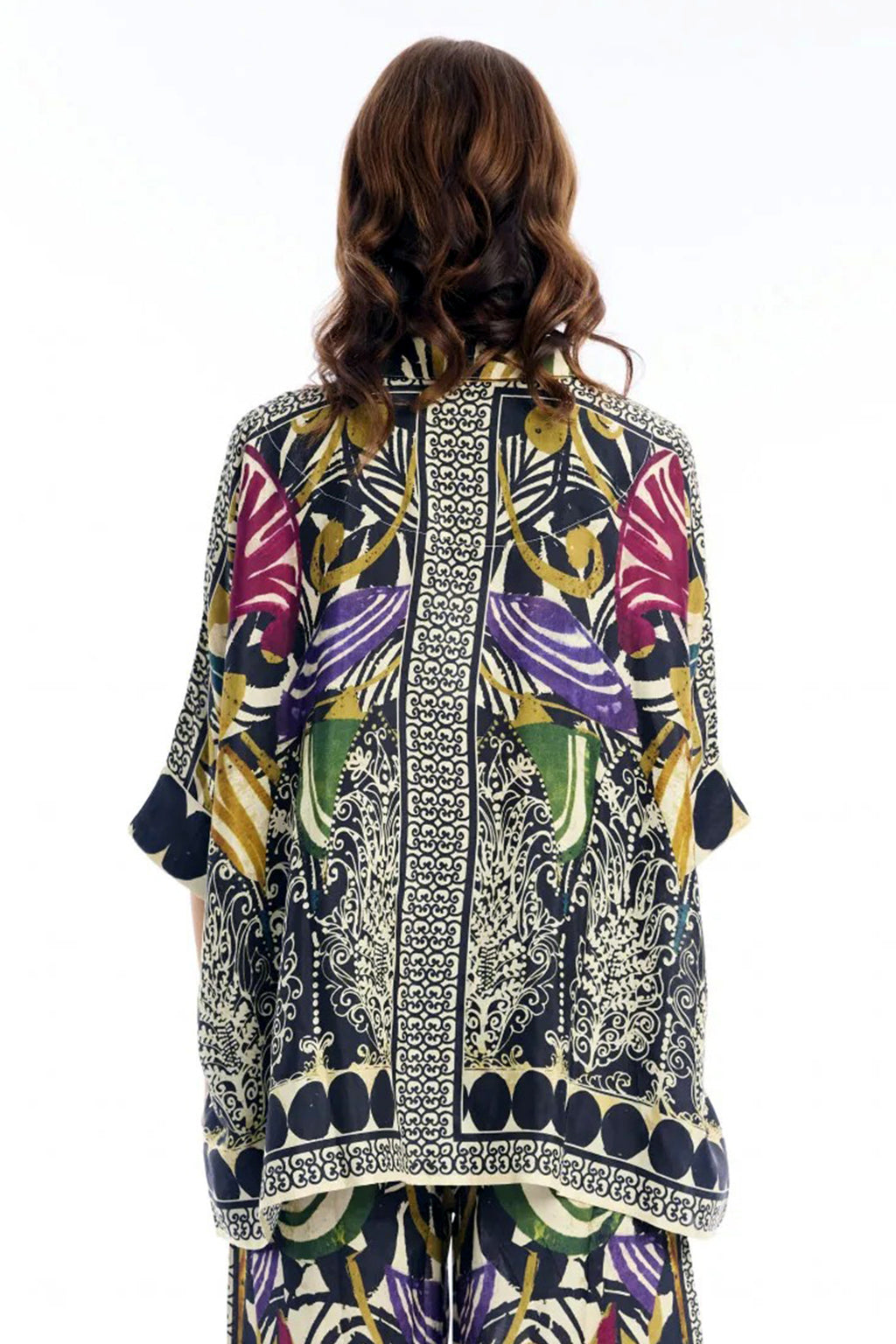 Escape Tenerife Multicolour Print Oversized Shirt 42213, back view
