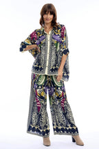 Escape Tenerife Multicolour Print Oversized Shirt 42213, front full length