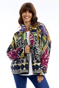 Escape Tenerife Multicolour Print Quilted Jacket 42214, front view