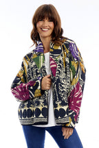 Escape Tenerife Multicolour Print Quilted Jacket 42214, front view