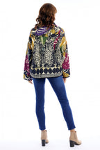 Escape Tenerife Multicolour Print Quilted Jacket 42214, back full length