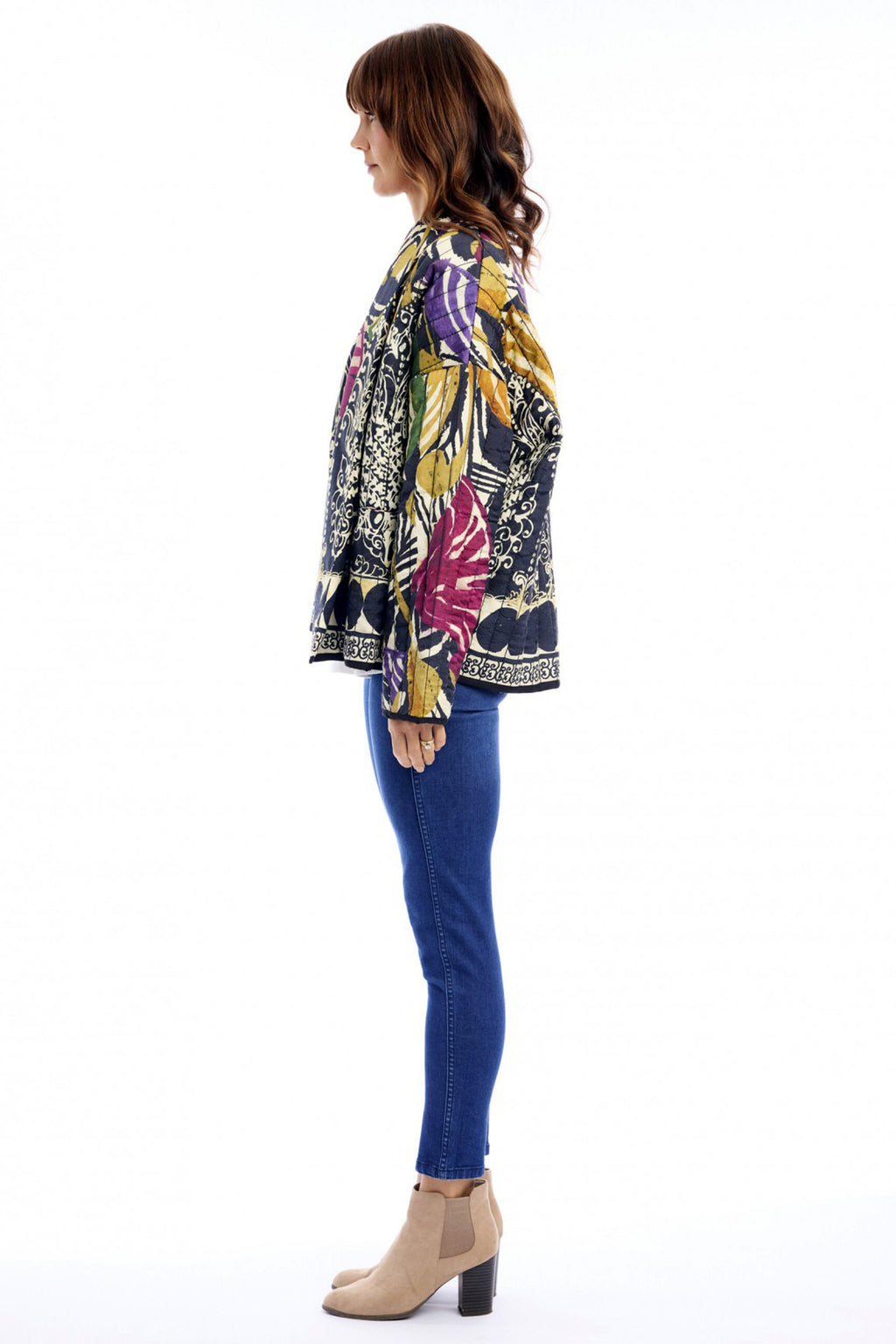 Escape Tenerife Multicolour Print Quilted Jacket 42214, side view