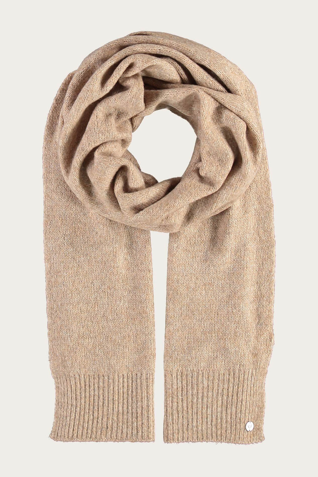 Fraas Camel Beige Knitted Scarf 667062-180, front view