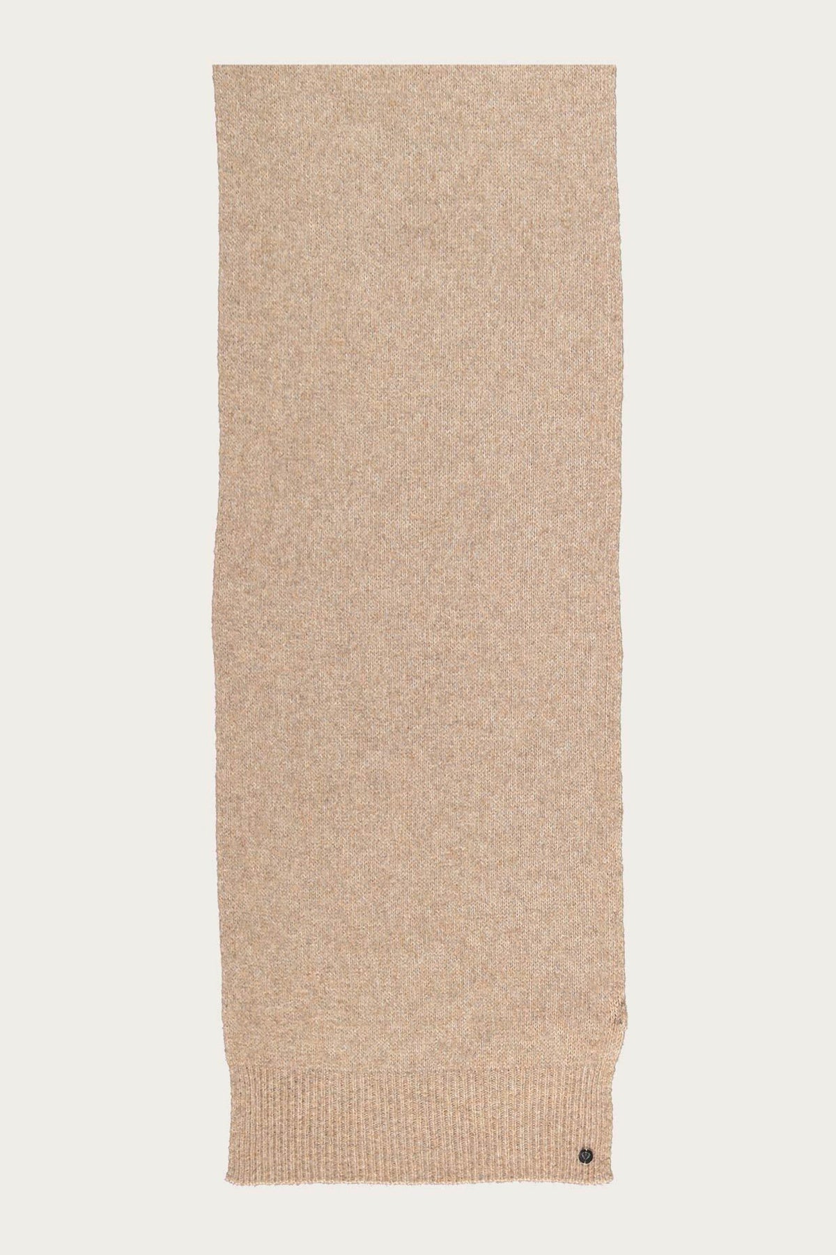 Fraas Camel Beige Knitted Scarf 667062-180, flat view