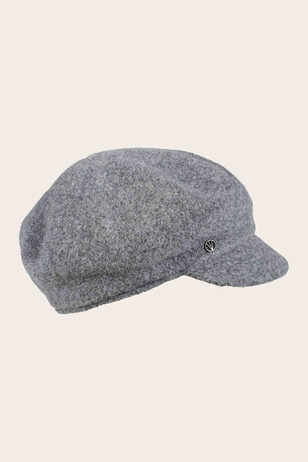 Fraas Charcoal Grey Wool Baker Boy Cap 679008-980, three-quarter view