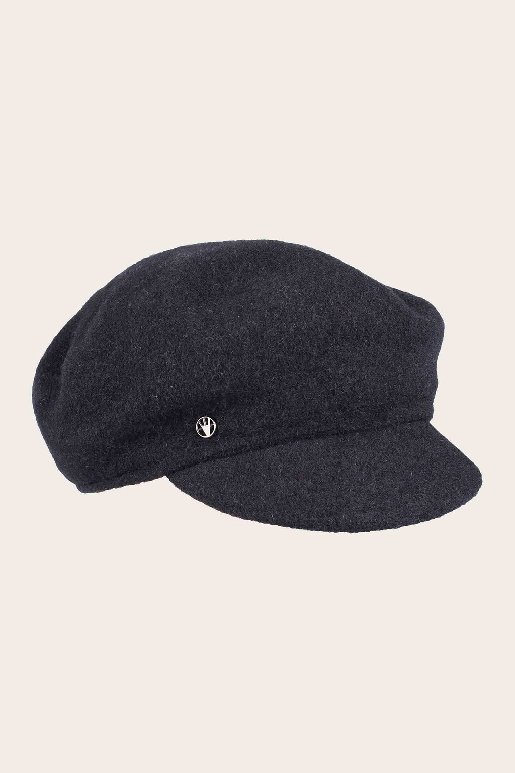 Fraas Dark Navy Wool Baker Boy Cap 679008-570, side view