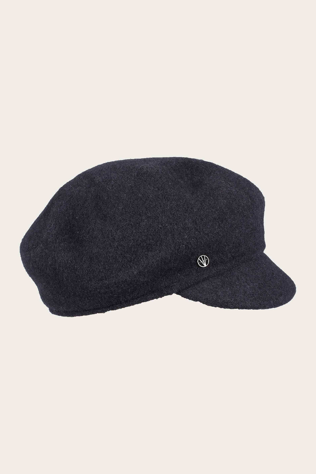 Fraas Dark Navy Wool Baker Boy Cap 679008-570, three-quarter view