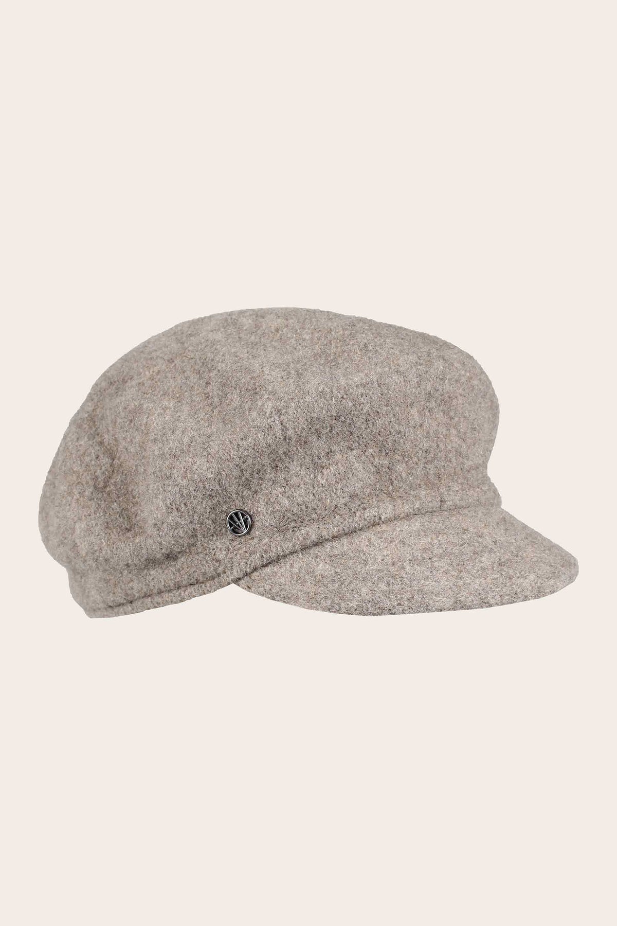 Fraas Sand Beige Wool Baker Boy Cap 679008-174, side view
