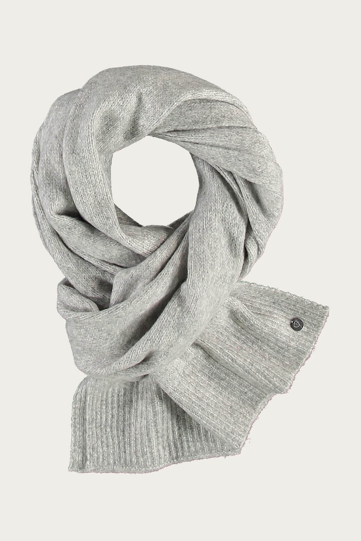 Fraas Silver Knitted Scarf 667062-910, fabric detail