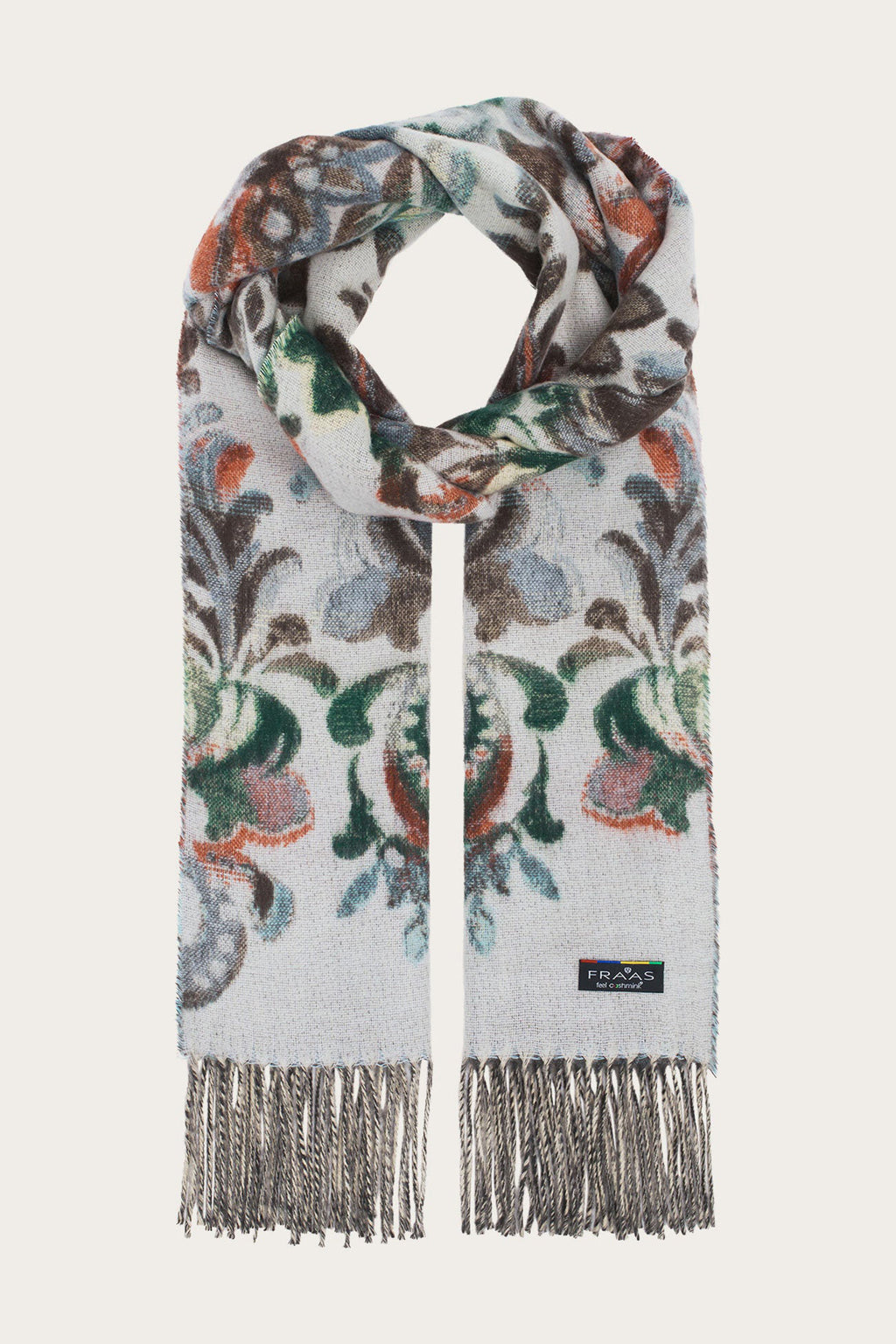 Fraas Zen Blue Floral Scarf 620015-501, front view